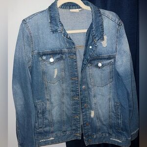 Nordstrom Distressed Oversized Jean Jacket